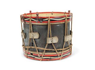 English artillery drum, 19th c., 13 1/4" h., 15 1/