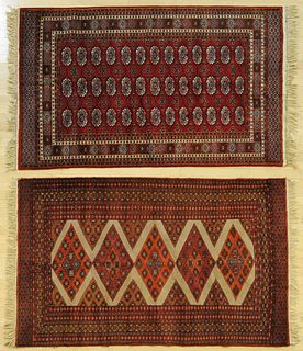 Two Bohkara carpets, mid 20th c., 6' 4" x 4'.