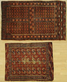 Two Turkoman carpets, ca. 1920, 4' x 3' 4" and 5'"