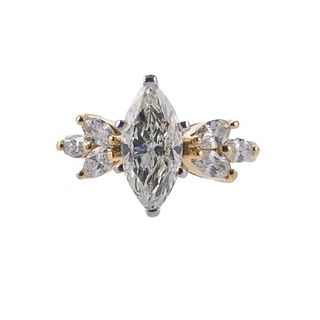 14k Gold 1.25ct Marquise Diamond Engagement Ring