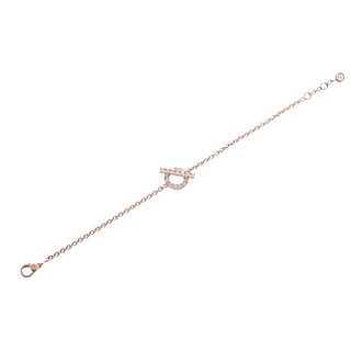 Hermes Finesse 18k Rose Gold Diamond Bracelet