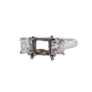 GIA 1.01ctw E VS2 Diamond Platinum Engagement Ring Setting