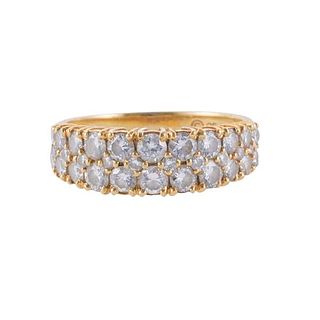 18k Gold Diamond Half Band Ring