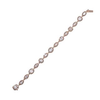 18k Rose Gold Diamond White Sapphire Bracelet