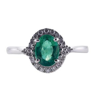 Rhapsody Platinum Diamond Emerald Ring