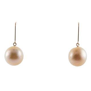 18k Gold South Sea Pearl Drop Earrings
