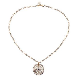 John Hardy 18k Gold Diamond Pendant Necklace 