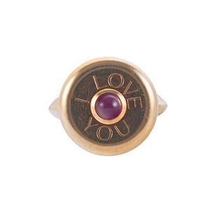 18k Gold  &quot;I Love You&quot; Ruby Ring