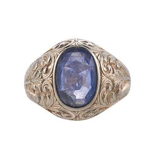 18k Gold Sapphire Ring 