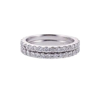 14k Gold Diamond Wedding Band Ring Set