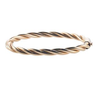 Tiffany &amp; Co Vintage 14k Gold Twist Bangle Bracelet