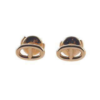 Hermes Farandole 18k Gold Stud Earrings