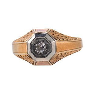 Antique 14k Gold Platinum Diamond Ring