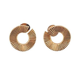 18k Gold Swirl Earrings