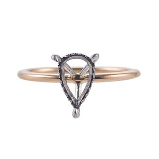 14k Gold Platinum Diamond Engagement Ring Setting