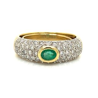 18k Emerald Diamond Ring