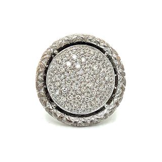 John Hardy Silver Circle Naga Diamond Ring