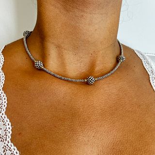 18k Silver Lagos Beaded Necklace