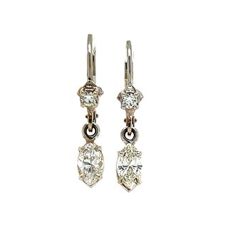 14k Dangle Diamond Earrings 