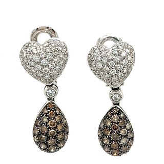 18k Dangle Diamond Earrings 