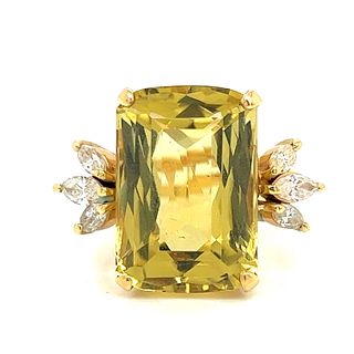 18k Beryl Diamond Ring