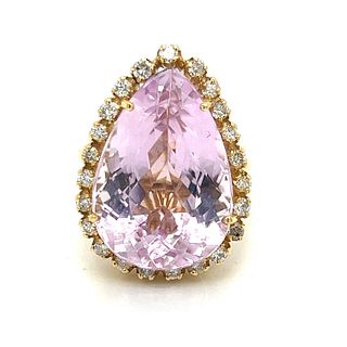 18k Kunzite Diamond Ring