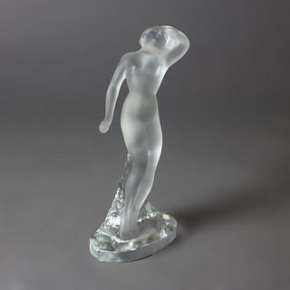 Antique French Lalique Figural Art Glass of a Woman Circa 1920