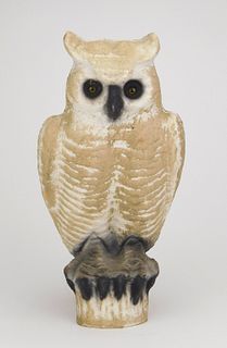 Paper mache owl decoy