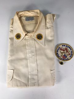 AMERICAN LEGION SHIRT & BUTTON, 1976 OLYMPIC GAMES PATCH 