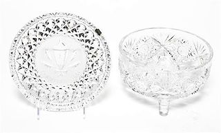 Two Waterford Crystal Table Articles, Diameter of first 8 1/8 inches.