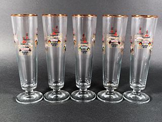 6 LINDEMANS BEER GLASSES
