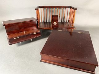 WOODEN LAP DESK & OTHER OFFICE SUPPLIES 