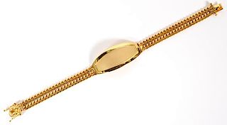 14KT YELLOW GOLD MEDICAL ID TAG BRACELET