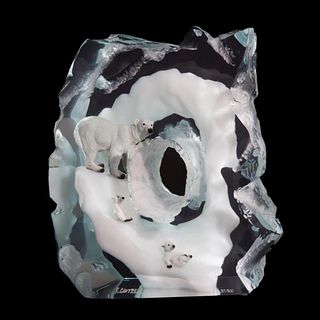 Kitty Cantrell, "Polar Play" Limited Edition Mixed Media Lucite Sculpture with COA.