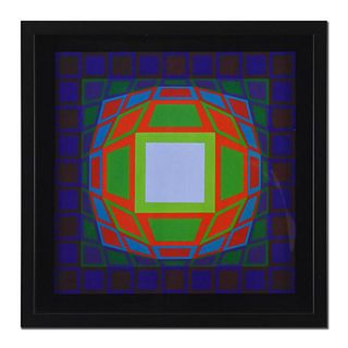 Victor Vasarely (1908-1997), "Gyemant (1972)" Framed Heliogravure Print with Letter of Authenticity