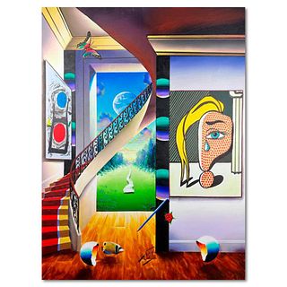 Ferjo "Stairs at Monroe" Hand Signed Original Painting on Canvas with Letter of Authenticity.