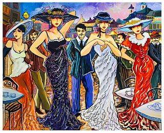 Patricia Govezensky- Original Acrylic on Canvas "Parisian Ladies"