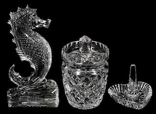 CUT CRYSTAL POT WATERFORD SEAHORSE & RING HOLDER