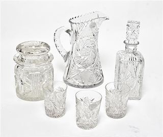 A Collection of Cut Glass Articles, Height of first 10 3/8 inches.
