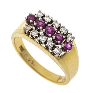 Ruby-diamond ring GG 750/000 w