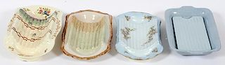 BONN AND PORTUGAL POTTERY ASPARAGUS DISHES FOUR