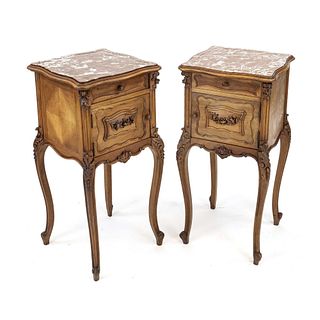 Pair of bedside cabinets, ca.