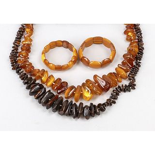 4 piece amber necklace set two e