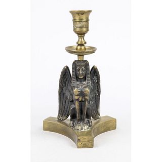 Candlestick with sphinx, late 19
