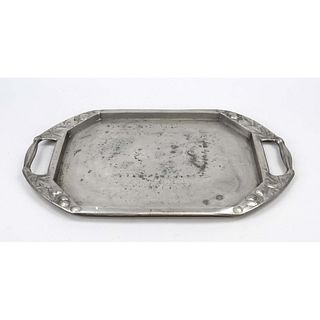 Tray, early 20th century, pewter