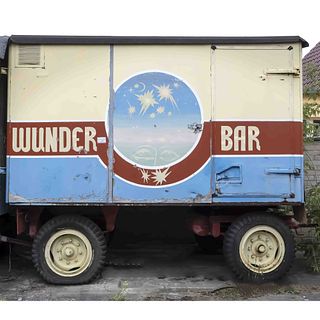 Circus wagon trailer with woode