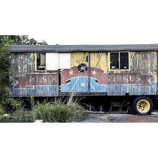 Circus wagon trailer with woode