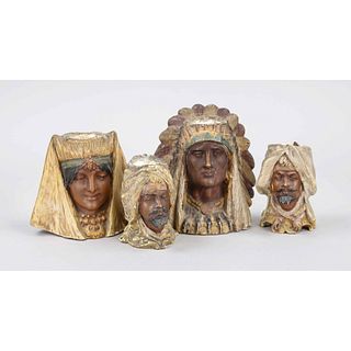 Group of 4 figural match contai