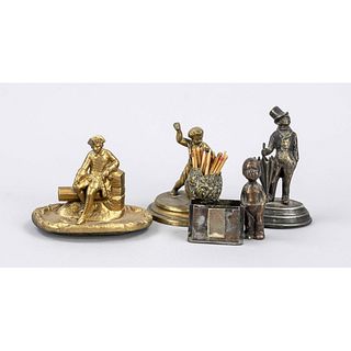 4 figural table match holders,