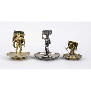 3 figural table match holders,